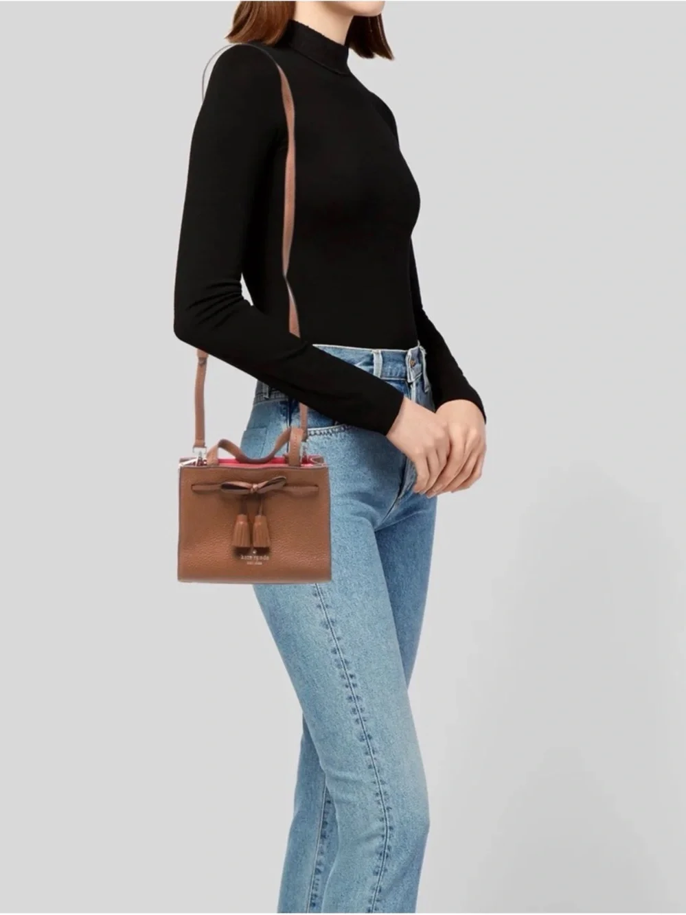 kate spade Brown Leather Satchel with Red Interior - Picture 2 of 5